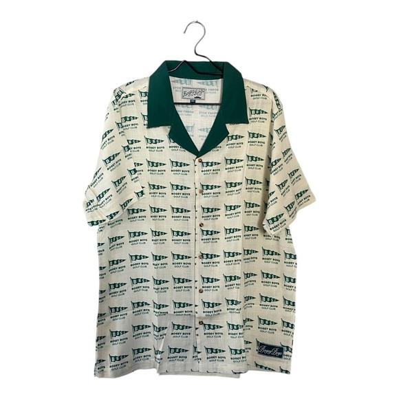 Bogey Boys Other - Bogey Boys Green and White Men's Button Up Golf Shirt Size Medium NEW